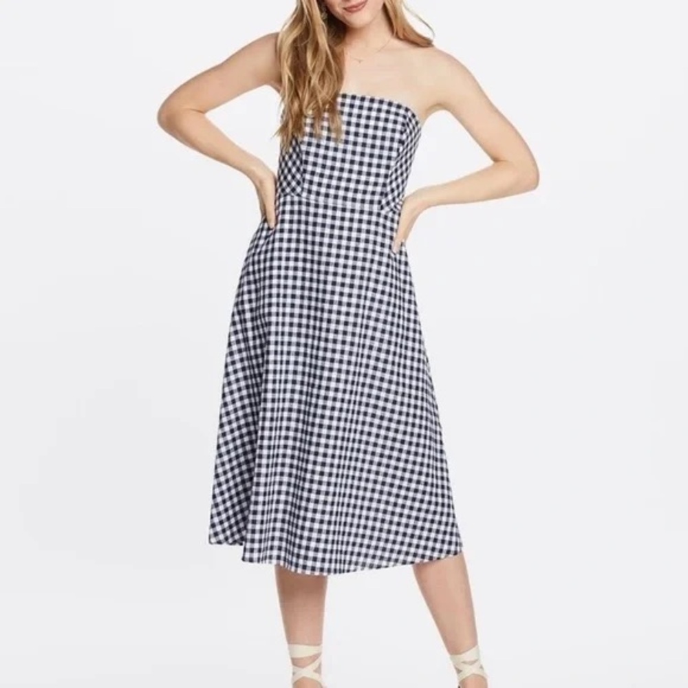 Draper James Navy and White A-line Dress